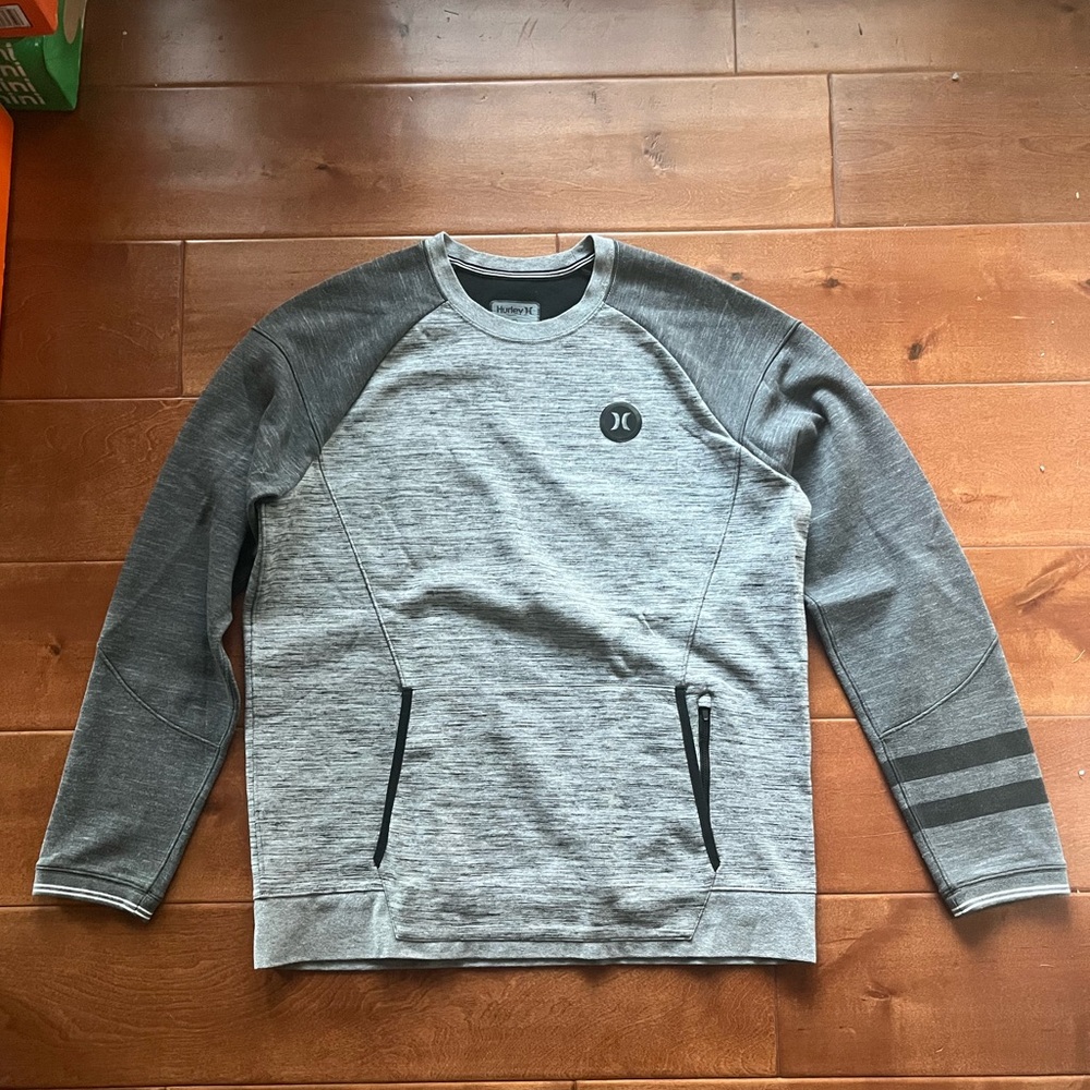 Hurley Men's Heather Gray Crewneck Sweater